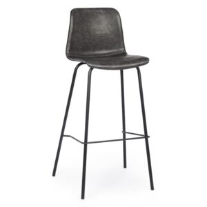 Šedá kožená barová židle Bizzotto Kyra 103,5 cm