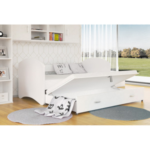 Dětská pohádková postel LUCIE P2 + matrace + rošt ZDARMA, 200x90, bílá/bez vzoru