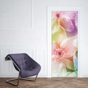 GLIX Fototapeta na dveře - Modern Bright Flowers Art | 91x211 cm