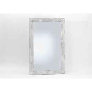 Animadecor Nástěnné zrcadlo v dřevěném rámu, bílé, zdobené