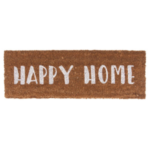 Rohožka Happy Home Present Time (Barva- hnědá, bílý nápis)