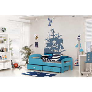 Dětská postel BAJKA, color, 160x80, modrý