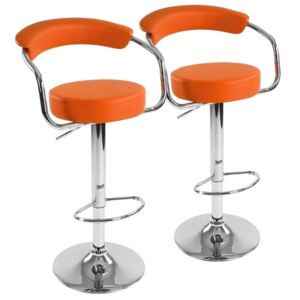 Miadomodo 74094 Sada barových židlí 2 ks, oranžová, 53 x 105 x 52 cm
