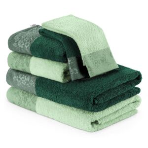 Sada froté ručníků a osušek CREA zelená 6 ks