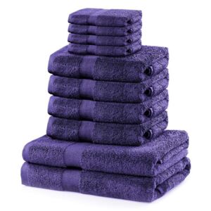Sada froté ručníků a osušek MARINA purpurová 10 ks