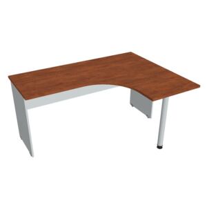 Stůl ergo levý 160*120 cm - Hobis Gate GE 60 L Dekor stolové desky: calvados, Dekor lamino podnože: šedá, Barva nohy: stříbrná