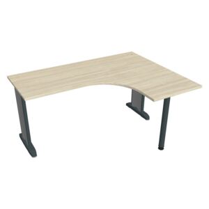 Stůl ergo oblouk levý 160×120 cm - Hobis Flex FE 60 L Dekor stolové desky: akát, Barva nohou: černá