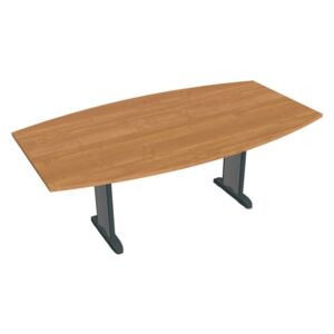 Stůl jednací sud 200 cm - Hobis Flex FJ 200 Dekor stolové desky: olše, Barva nohou: černá