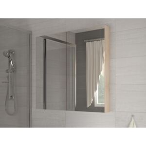 Koupelnová skříňka na stěnu Della 60 dub sonoma světlý + zrcadlo