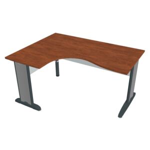 Stůl ergo vlna pravý 160×120/80 cm - Hobis Cross CE 2005 P Dekor stolové desky: calvados, Dekor lamino podnože: šedá, Barva nohou: černá