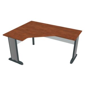 Stůl ergo lomený pravý 160×120/60 cm - Hobis Cross CEV 60 P Dekor stolové desky: calvados, Dekor lamino podnože: šedá, Barva nohou: černá
