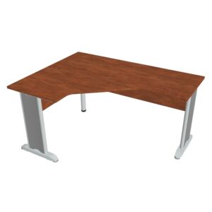 Stůl ergo lomený pravý 160×120/60 cm - Hobis Cross CEV 60 P Dekor stolové desky: calvados, Dekor lamino podnože: calvados, Barva nohou: Stříbrná