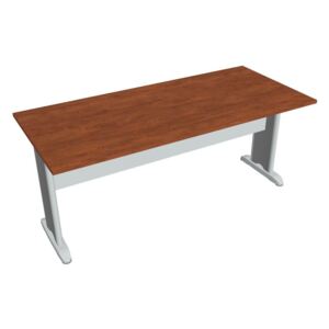 Stůl jednací rovný 180 cm - Hobis Cross CJ 1800 Dekor stolové desky: calvados, Dekor lamino podnože: šedá, Barva nohou: Stříbrná