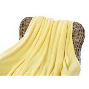 Goldea kvalitní deka z mikrovlákna světle žlutá 150 x 200 cm