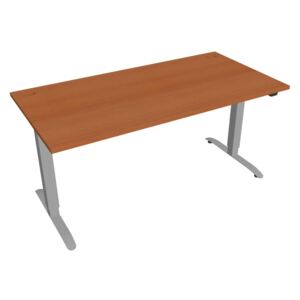 Elektr. nastavitelný stůl 160x80 se zákl. ovladačem HOBIS MOTION MS 2 1600 Dekor stolové desky: třešeň, Barva kovové podnože: stříbrná