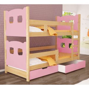 Patrová postel Oli A + 2x matrace - růžová