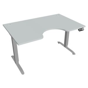Elektr. nastavitelný stůl 140x90 s pamětí HOBIS MOTION MSE 2M 1400 Dekor stolové desky: šedá, Barva kovové podnože: stříbrná