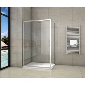 Obdélníkový sprchový kout SYMPHONY 100x80 cm s posuvnými dveřmi včetně sprchové vaničky z litého mramoru