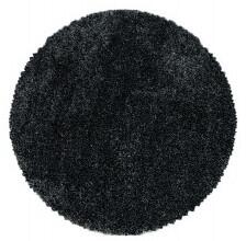 Chlupatý kusový koberec Fluffy Shaggy 3500 anthrazit kruh | Černá Typ: kulatý 200x200 cm