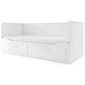 FALCO Rozkládací postel s matracemi HARWIG 80-160 x 200 cm bílá