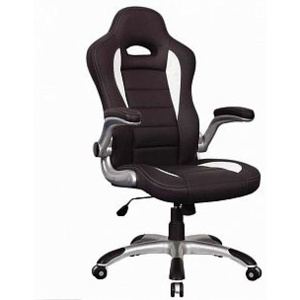Kancelářská židle čalouněná v kombinaci černá a bílá ekokůže OF068