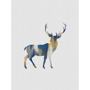 Ilustrace Blue & Yellow Deer, Orara Studio