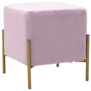 Růžová stolička se sametovým potahem InArt Metalo