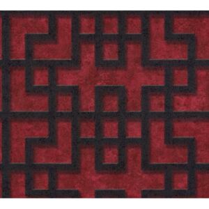 37465-2 tapety na zeď Asian Fusion | 0,53 x 10,05 m | červená, černá