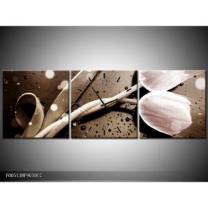 Černobílý obraz propletených tulipánů (F005138F9030CC)