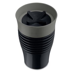 SAFE TO GO pohár(šálek) s uzávěrem 400 ml KOZIOL (Barva-černá/tmavě šedá)