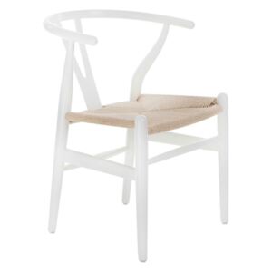 D2.DESIGN Židle Wicker bílá sedák natural