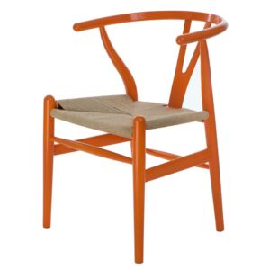 D2.DESIGN Židle Wicker Color oranžový sedák natural