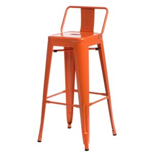 Barová židle Paris 75cm short back oranžová insp.Tolix