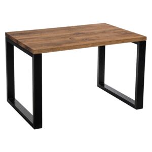 Stůl Wooden 120x80 černý profil 80x40mm deska naolejovaný dub kartáčovaný