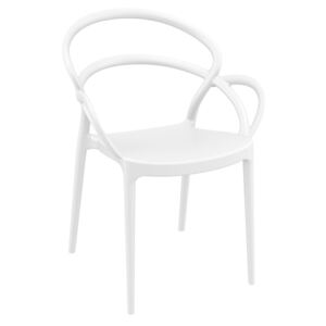 Židle Mila s područkami bílá