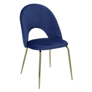 Židle Solie samet modrá/zlatá