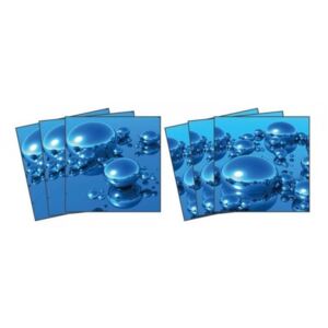 TI 016 Dekorace - samolepky na kachličky - Kapky vody | 15 x 15 cm | modrá
