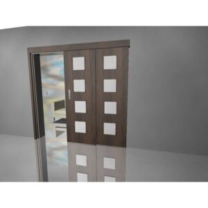 Posuvné dveře Posuvné dveře dvoukřídlé sklo quadras dub gladstone 18mm