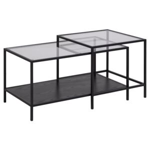 SCANDI Černý skleněný konferenční stolek Darila 90 x 55 cm