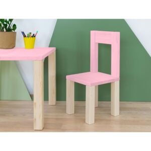 Benlemi Dětská židlička Opee Barva hranolů: Přírodní, Barva ploch: Růžová