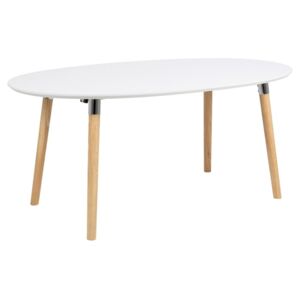 SCANDI Bílý rozkládací jídelní stůl Ballet s dubovou podnoží 270x100 cm