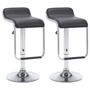 Otočné barové stoličky z umělé kůže 2 ks - černé | 34,5x50,5x89 cm