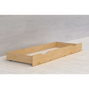 Via-nábytek Úložný šuplík pod postel z borovice Rozměry cm (šířka, výška, hloubka): 97 x 19 x 69, Povrchová úprava: Bílá
