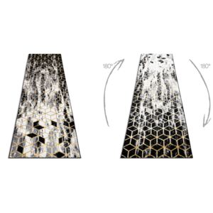 Koberec / Běhoun GLOSS 409A 82 glamour, art deco černý / šedý / zlatý - 60x200 cm