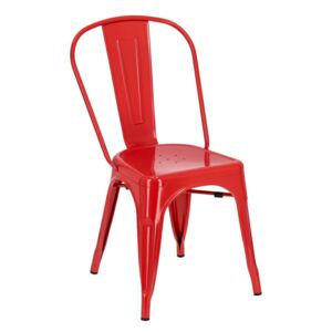D2.DESIGN Židle Paris inspirovaná Tolix červená