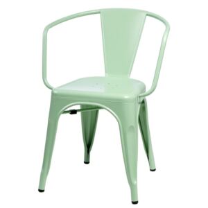 D2.DESIGN Židle Paris Arms inspirovaná Tolix zelená