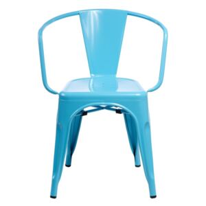 D2.DESIGN Židle Paris Arms inspirovaná Tolix modrá