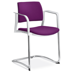 LD SEATING Konferenční židle DREAM+ 104-WH/B-N2, kostra chrom, bílé plast