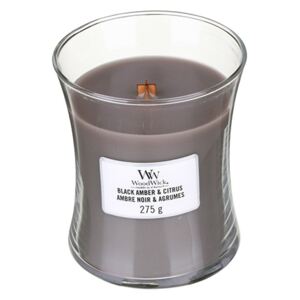 WoodWick vonná svíčka Black Amber & Citrus střední váza