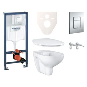 Závěsný set WC Bau Ceramic, nádržka Grohe Rapid SL, tlačítko Skate Cosmopolitan a upevňovací šrouby SIKOGRS3G0